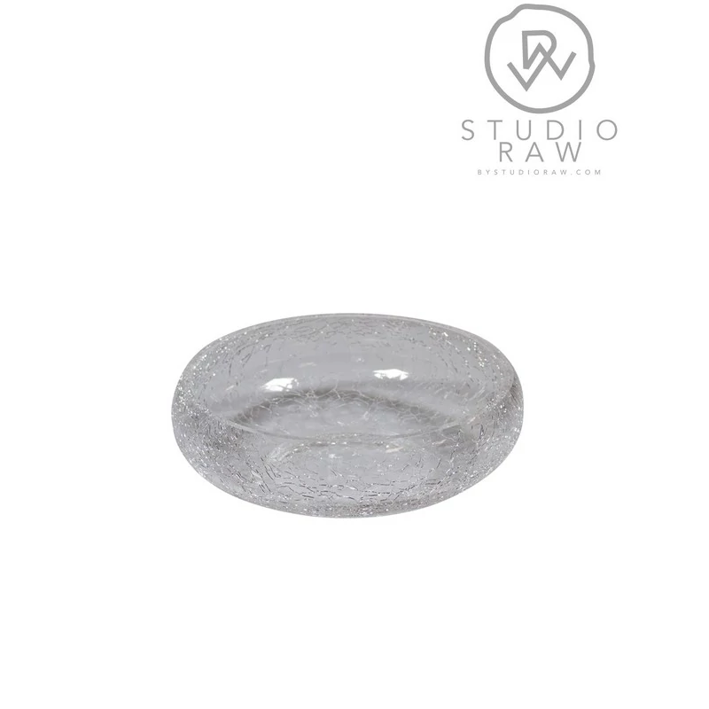 Studio Raw Crackled glass áttetsző tál