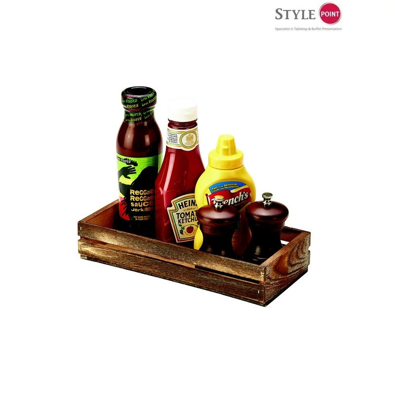 StylePoint sötét rusztikus fa asztali patika/caddy  25 x 12 x 7 cm