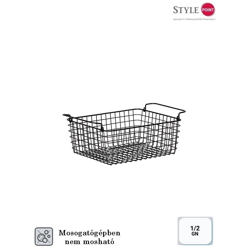 StylePoint drót display kosár fekete GN1/2