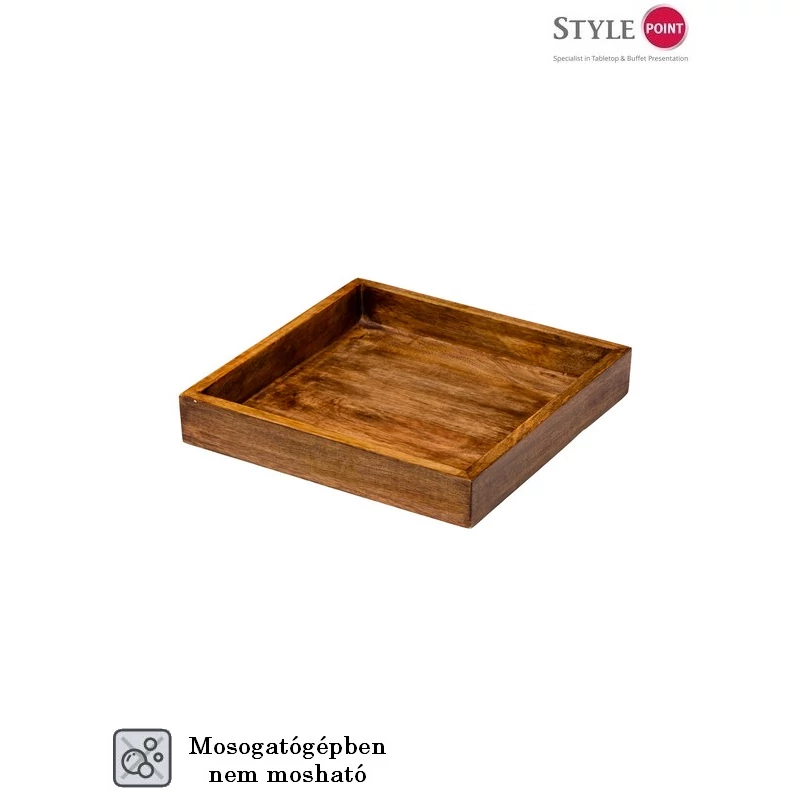 StylePoint szögletes fa prezentációs tálca  30x30x5 cm
